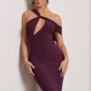 Ella | Plum Asymmetric Neck Cut Out Midi Dress -Sangyong Store WB CL129002158 EllaPlumAsymmetricNeckCutOutMidiDress3 52fcf954 98e2 4cf8 b79c 74eb9d94c6b8