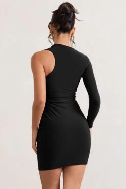 Siren | Black One Shoulder Bodycon Mini Dress 12 Siren | Black One Shoulder Bodycon Mini Dress -Sangyong Store WB CL129344067 SirenBlackOneShoulderBodyconMiniDress4