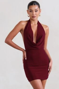 Liliana | Burgundy Cowl Neck Mini Dress 10 Liliana | Burgundy Cowl Neck Mini Dress -Sangyong Store WB CL129405 LilianaMerlotCowlNeckMiniDress0