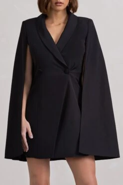 Suri | Black Tailored Cape Blazer Dress -Sangyong Store WB CL129732002 SuriBlackTailoredCapeBlazerDress7copy