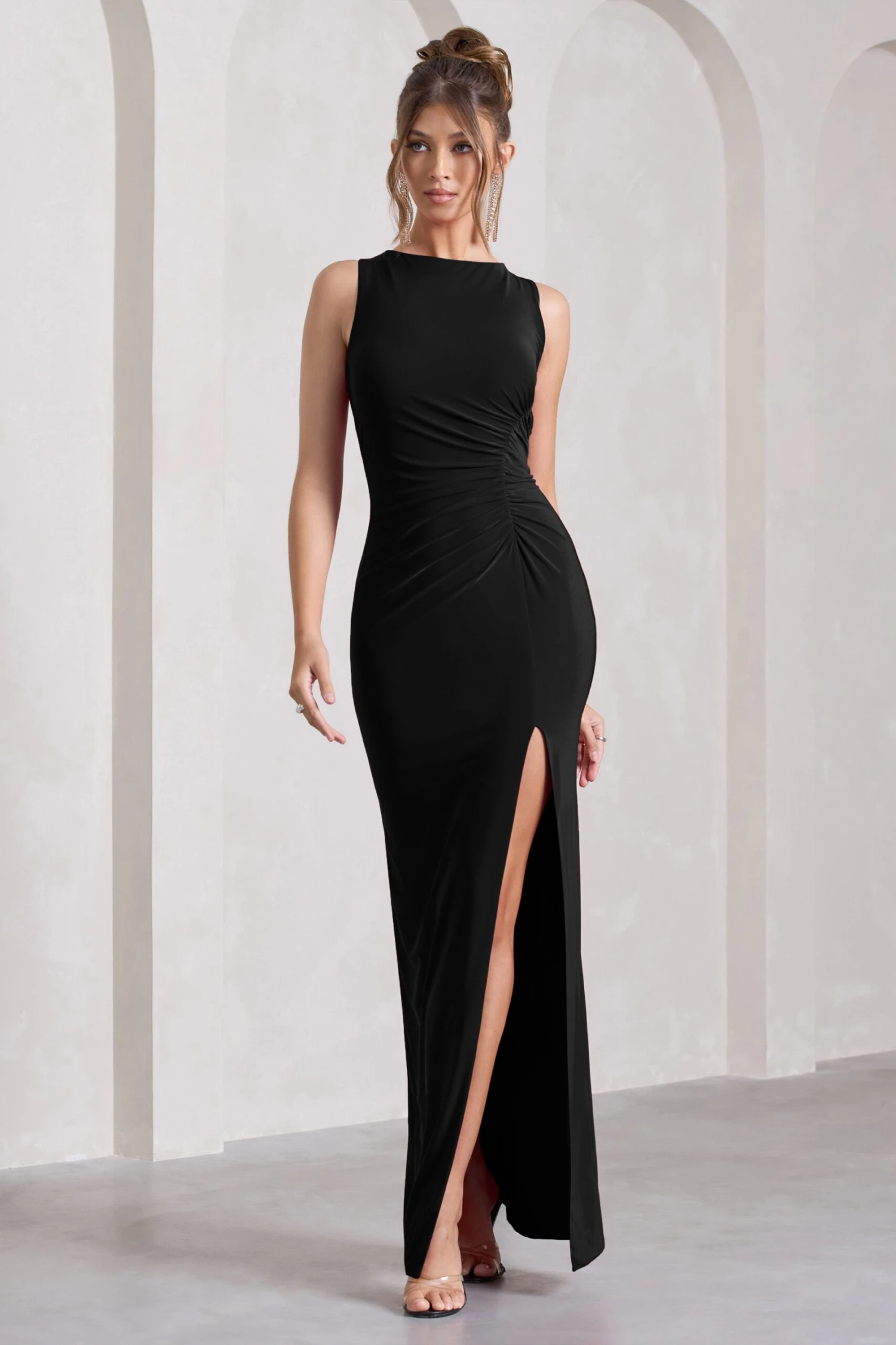Night To Remember | Black Open-Back Split Maxi Dress 7 Night To Remember | Black Open-Back Split Maxi Dress - Image 5