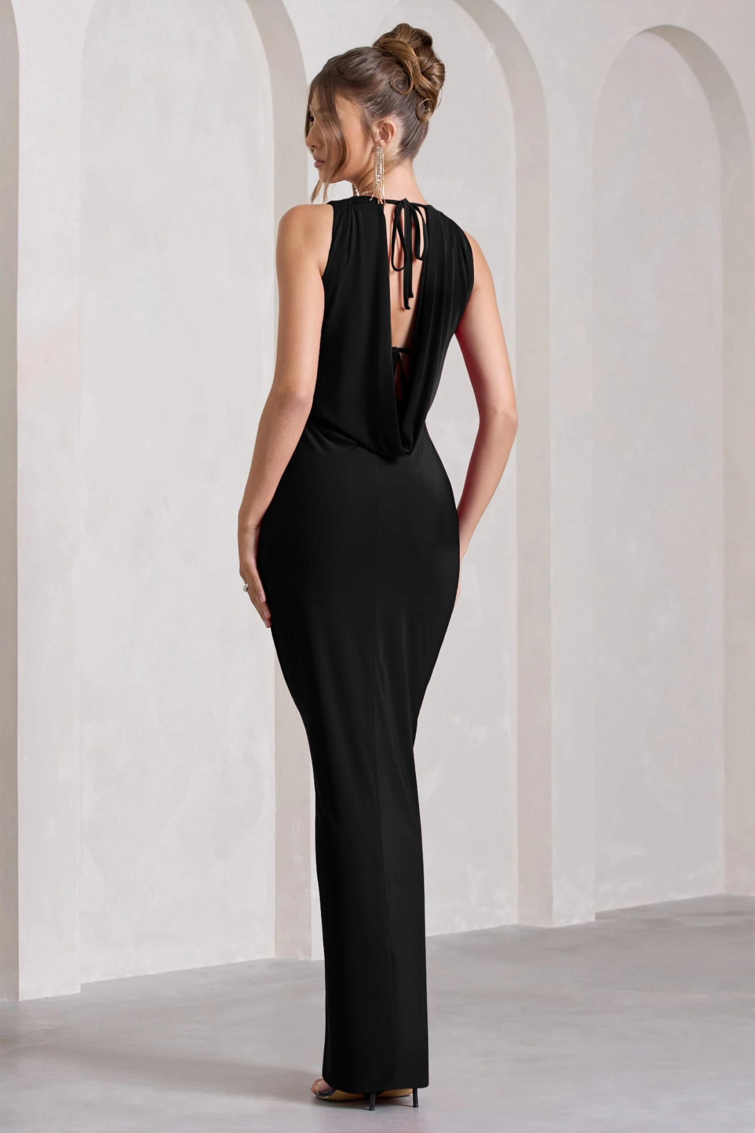 Night To Remember | Black Open-Back Split Maxi Dress 4 Night To Remember | Black Open-Back Split Maxi Dress - Image 2