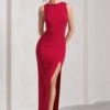 Night To Remember | Red Open-Back Split Maxi Dress -Sangyong Store WB CL129788004 NightToRememberRedOpen BackSplitMaxiDress6