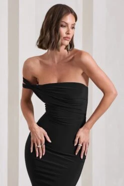 Eviana | Black Bodycon Sleeveless Twist Midi Dress -Sangyong Store WB CL129802102 EvianaBlackBodyconSleevelessTwistMidiDress82