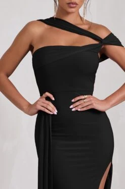 To The Max | Black Strappy Asymmetric Split Maxi Dress With Drape 9 To The Max | Black Strappy Asymmetric Split Maxi Dress With Drape -Sangyong Store WB CL130002002 ToTheMaxBlackStrappyAsymmetricSplitMaxiDressWithDrape6