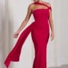 To The Max | Red Strappy Asymmetric Split Maxi Dress With Drape 1 To The Max | Red Strappy Asymmetric Split Maxi Dress With Drape -Sangyong Store WB CL130002004 ToTheMaxRedStrappyAsymmetricSplitMaxiDressWithDrape3