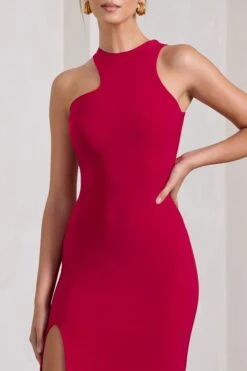 Nalani | Red Sleeveless Cut-Out Split Maxi Dress -Sangyong Store WB CL130004004 NalaniRedSleevelessCut OutSplitMaxiDress4