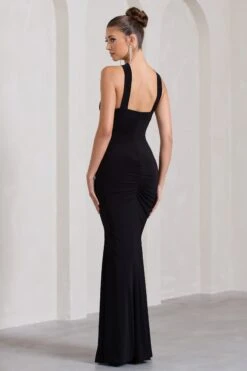 Cross My Heart | Black Sleeveless Cross-Neck Maxi Dress -Sangyong Store WB CL130020002 CrossMyHeartBlackSleevelessCross NeckMaxiDress6