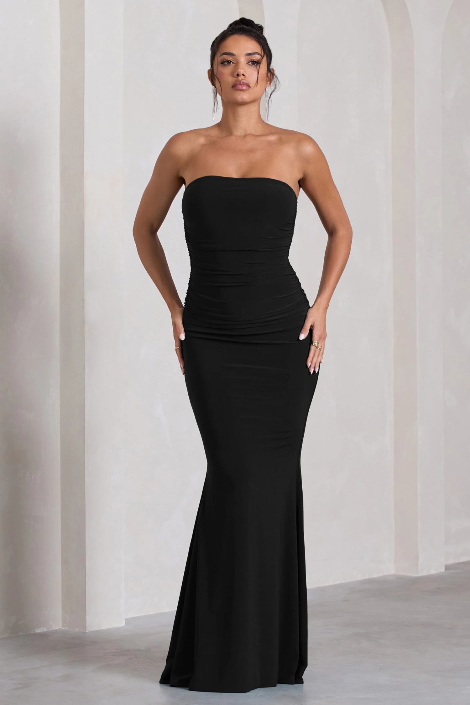 Wren | Black Ruched Bandeau Maxi Dress 7 Wren | Black Ruched Bandeau Maxi Dress - Image 5
