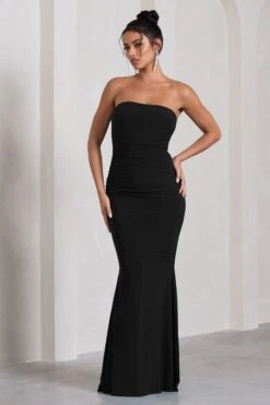 Wren | Black Ruched Bandeau Maxi Dress 10 Wren | Black Ruched Bandeau Maxi Dress -Sangyong Store WB CL130074002 WrenBlackRuchedBandeauMaxiDress1
