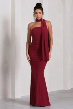 Wren | Berry Ruched Bandeau Maxi Dress -Sangyong Store WB CL130074037 Wren BerryRuchedBandeauMaxiDress0