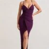 Enamour | Plum Strappy Plunge-Neck Wrap Maxi Dress -Sangyong Store WB CL132002069 EnamourPlumStrappyPlunge NeckWrapMaxiDress1