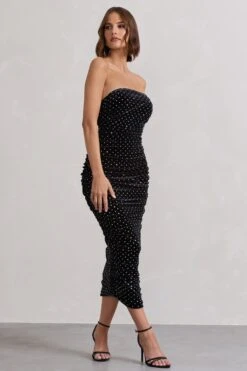 In A Daze | Black Bodycon Embellished Strapless Midi Dress -Sangyong Store WB CL132014002 InADazeBlackBodyconEmbellishedStraplessMidiDress3 5f67711c 1cf7 4122 9825 8deb2df97575