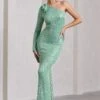 Love Language | Mint Green Sequin Asymmetric Maxi Dress With Corsage -Sangyong Store WB CL132023003 LoveLanguageMintGreenSequinAsymmetricMaxiDressWithCorsage4 5ceac0de fcc6 4bbf 9f84 6d7e9f145840
