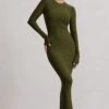 Wonder | Moss Green Bodycon Long-Sleeve Maxi Dress 2 Wonder | Moss Green Bodycon Long-Sleeve Maxi Dress -Sangyong Store WB CL132264119 WonderMossGreenBodyconLong SleeveMaxiDress0