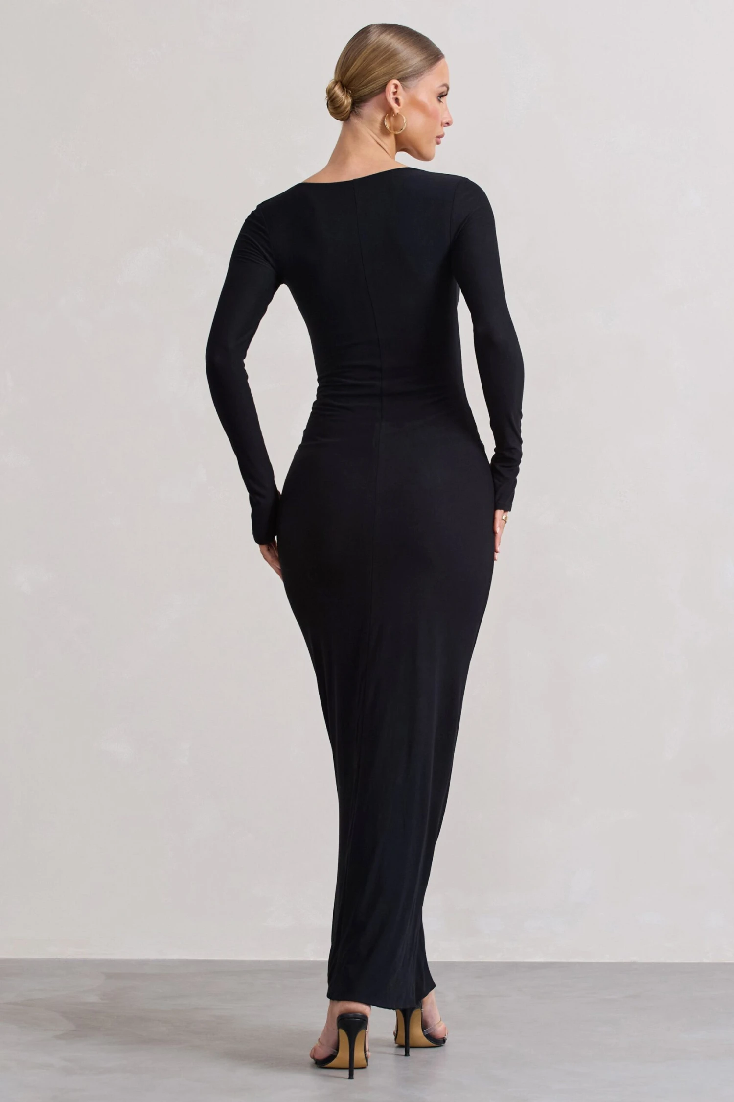 Viva | Black Square-Neck Long-Sleeve Maxi Dress 4 Viva | Black Square-Neck Long-Sleeve Maxi Dress - Image 2