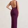 Elle | Plum Square-Neck Open-Back Split Maxi Dress -Sangyong Store WB CL133020164 EllePlumSquare NeckOpen BackSplitMaxiDress6