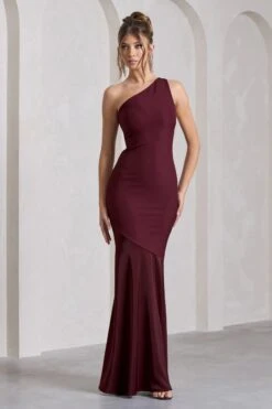Passion | Plum Asymmetric Cut-Out Fishtail Maxi Dress 11 Passion | Plum Asymmetric Cut-Out Fishtail Maxi Dress -Sangyong Store WB CL133023101 PassionPlumAsymmetricCut OutFishtailMaxiDress0