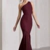 Passion | Plum Asymmetric Cut-Out Fishtail Maxi Dress