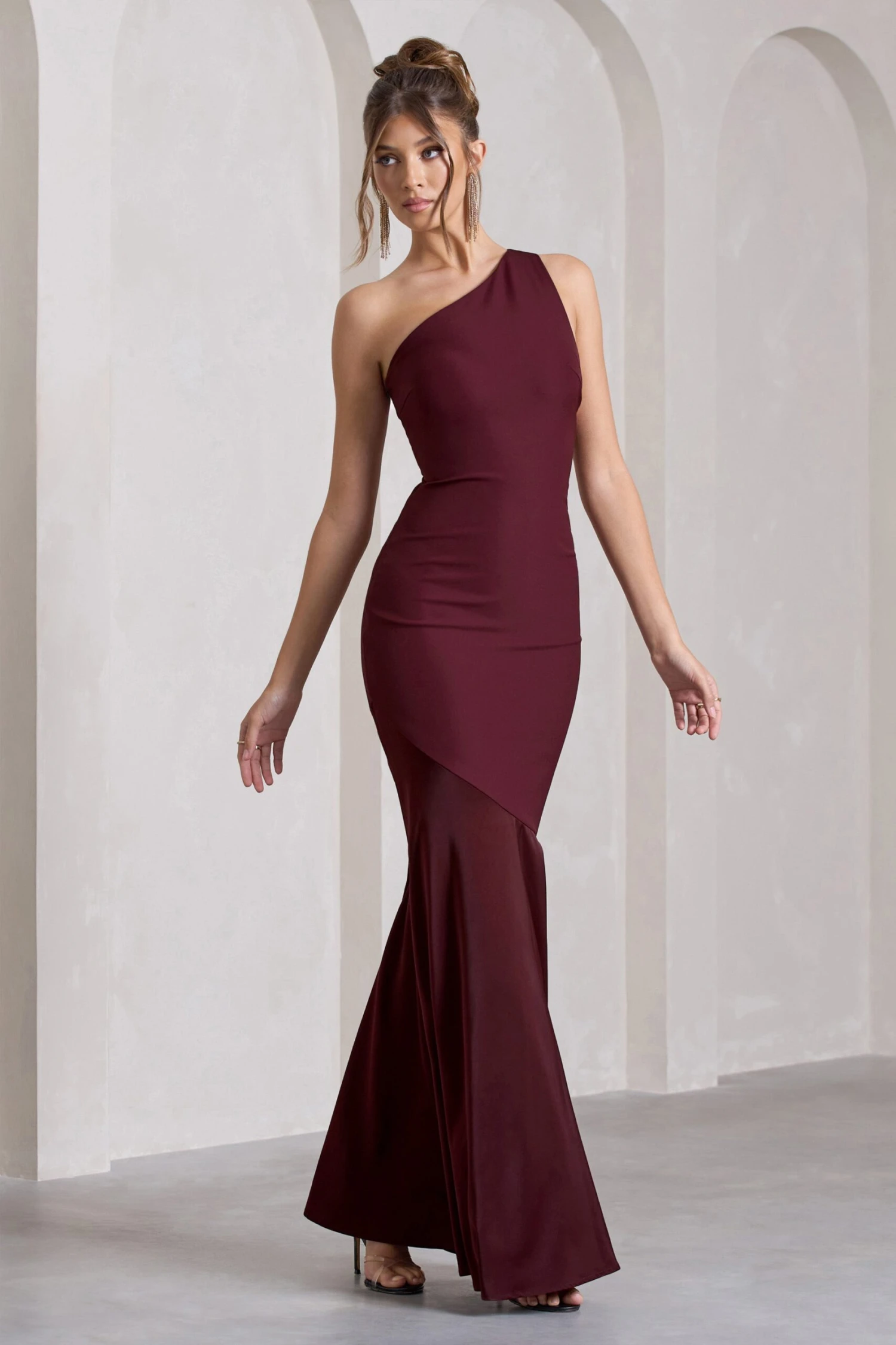 Passion | Plum Asymmetric Cut-Out Fishtail Maxi Dress 3 Passion | Plum Asymmetric Cut-Out Fishtail Maxi Dress
