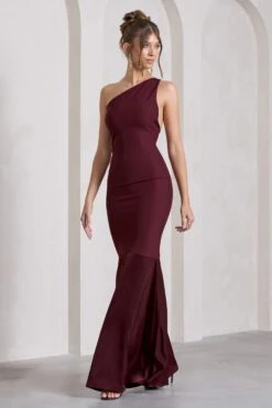 Passion | Plum Asymmetric Cut-Out Fishtail Maxi Dress 10 Passion | Plum Asymmetric Cut-Out Fishtail Maxi Dress -Sangyong Store WB CL133023101 PassionPlumAsymmetricCut OutFishtailMaxiDress6
