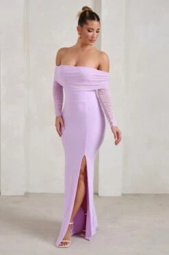 On Your Mind | Lilac Mesh Long Sleeve Maxi Dress -Sangyong Store WB HR CL126435 OnYourMindLilacMeshLongSleeveMaxiDress2
