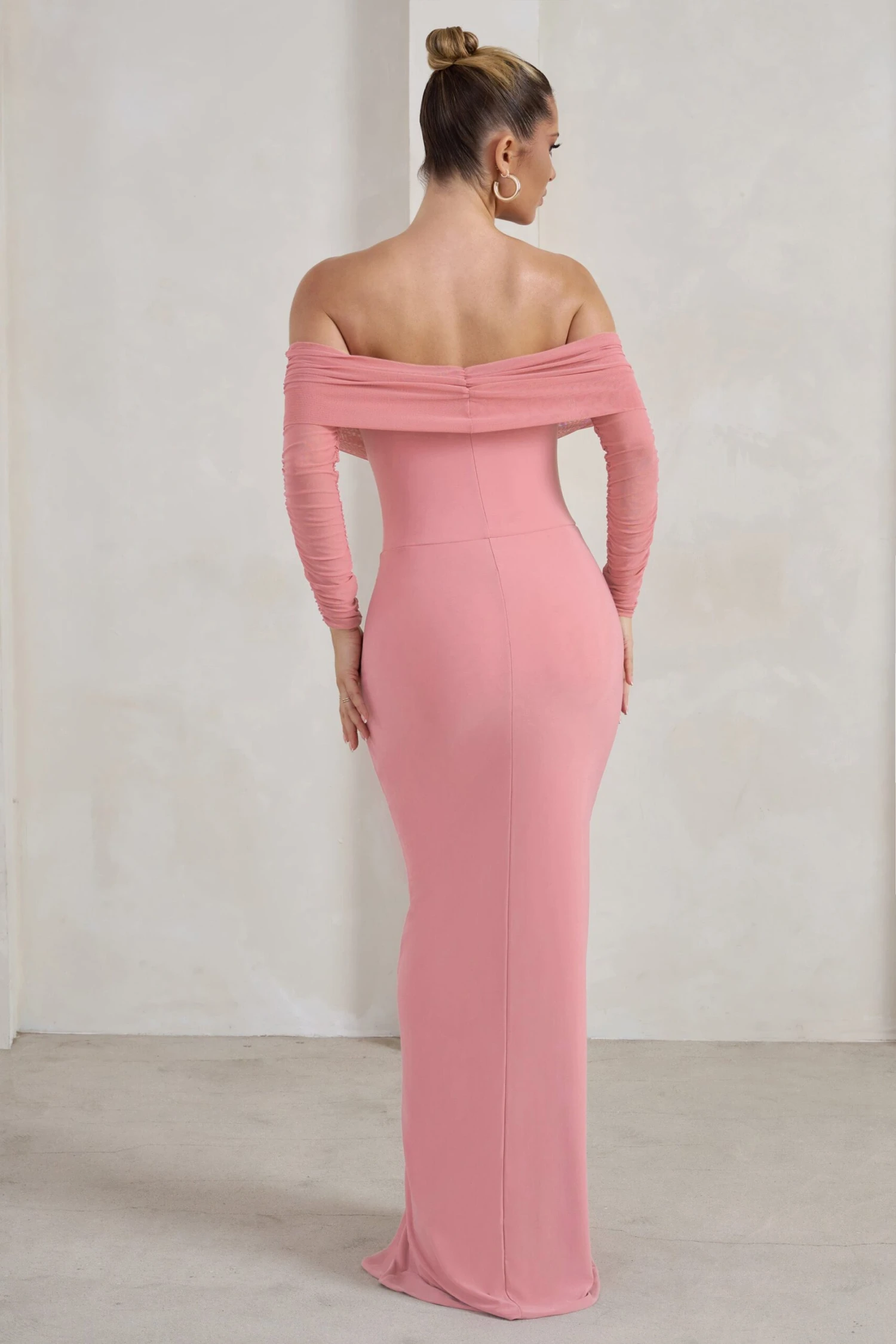 On Your Mind | Powder Pink Mesh Long Sleeve Maxi Dress 4 On Your Mind | Powder Pink Mesh Long Sleeve Maxi Dress - Image 2