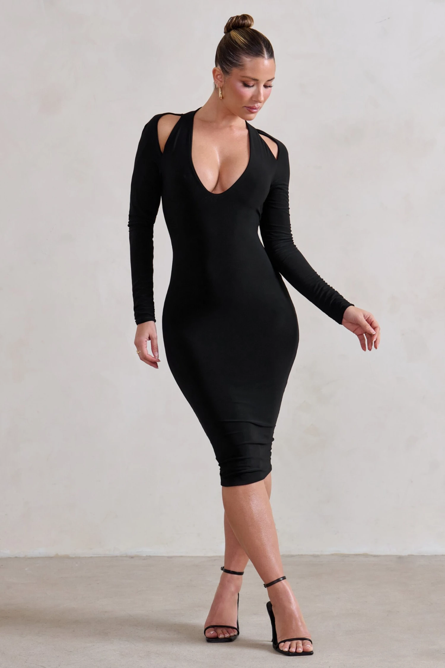 Get Serious | Black Cut Out Detail Backless Midi Dress 9 Get Serious | Black Cut Out Detail Backless Midi Dress - Image 7