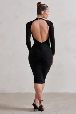 Get Serious | Black Cut Out Detail Backless Midi Dress 11 Get Serious | Black Cut Out Detail Backless Midi Dress -Sangyong Store WB HR CL126661 GetSeriousCutoutDetailBacklessMidiDress4