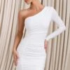 Invite | White Asymmetric One Shoulder Ruched Detail Mini Dress -Sangyong Store WB HR CL127380005 InviteWhiteAsymmetricOneShoulderRuchedDetailMiniDress0 07abea37 c5e7 43ea 8612 5a79cfb9b8bc
