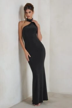 Capucine | Black Asymmetric Draped Maxi Dress -Sangyong Store WB HR CL128395 CapucineBlackAsymmetricDrapedMaxiDress1 efb198f7 9310 44b4 ab73 3b59c16896d3
