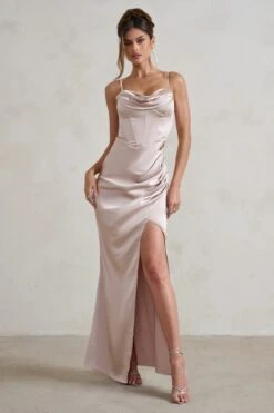 Starlight | Champagne Cowl Corset Satin Wrap Maxi Dress 10 Starlight | Champagne Cowl Corset Satin Wrap Maxi Dress -Sangyong Store WB HR CL128403 StarlightChampagneCowlCorsetSatinWrapMaxiDress2