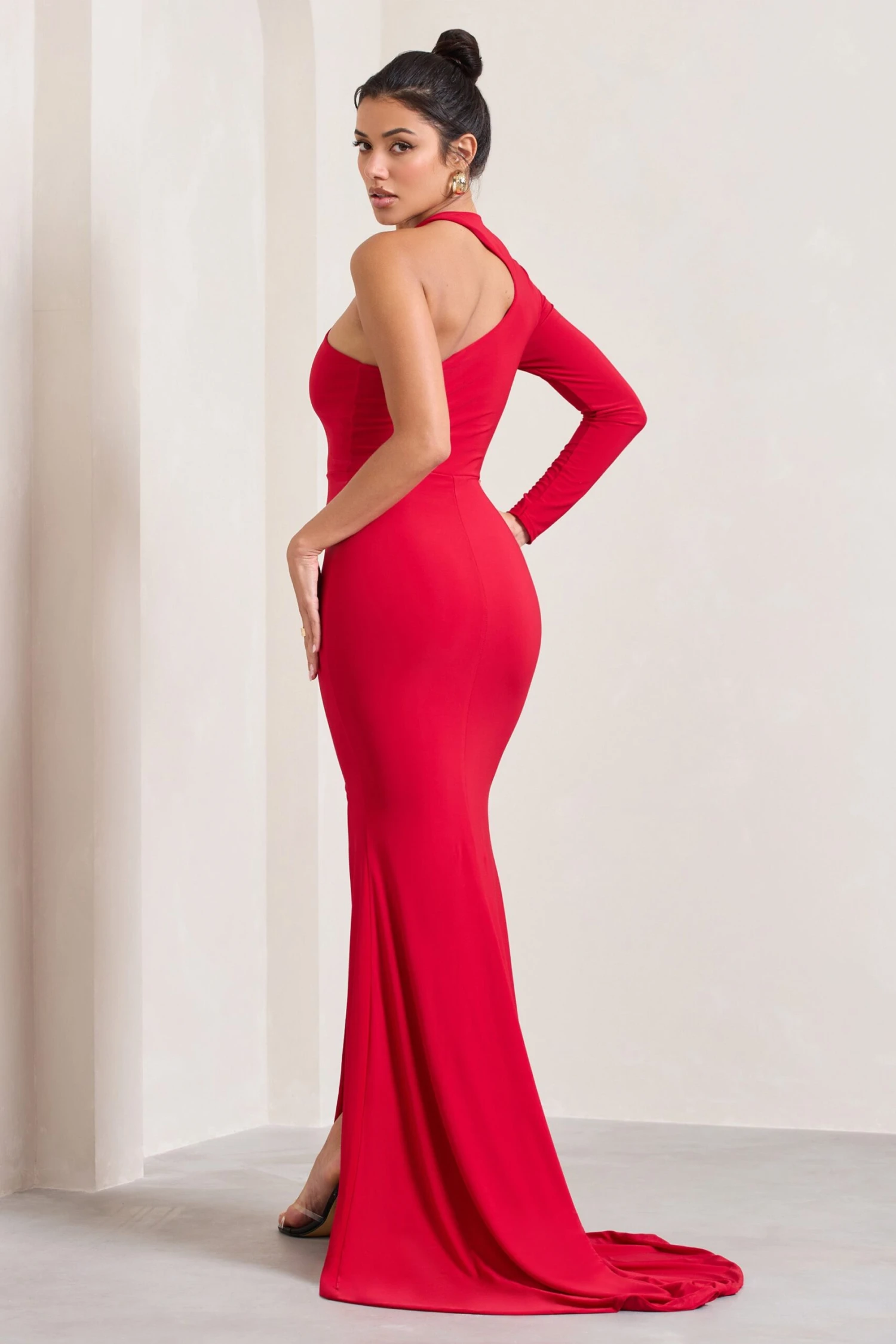 Toya | Red Asymmetric Split Maxi Dress 4 Toya | Red Asymmetric Split Maxi Dress - Image 2