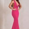 Saffina | Hot Pink Cowl Neck Low Back Maxi Dress -Sangyong Store WB HR CL129337 SaffinaRedCowlNeckLowBackMaxiDress3