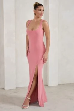 Madeline | Pink Sleeveless Thigh Split Maxi Dress 9 Madeline | Pink Sleeveless Thigh Split Maxi Dress -Sangyong Store WB HR CL129338 MadelinePinkSleevelessThighSplitMaxiDress3