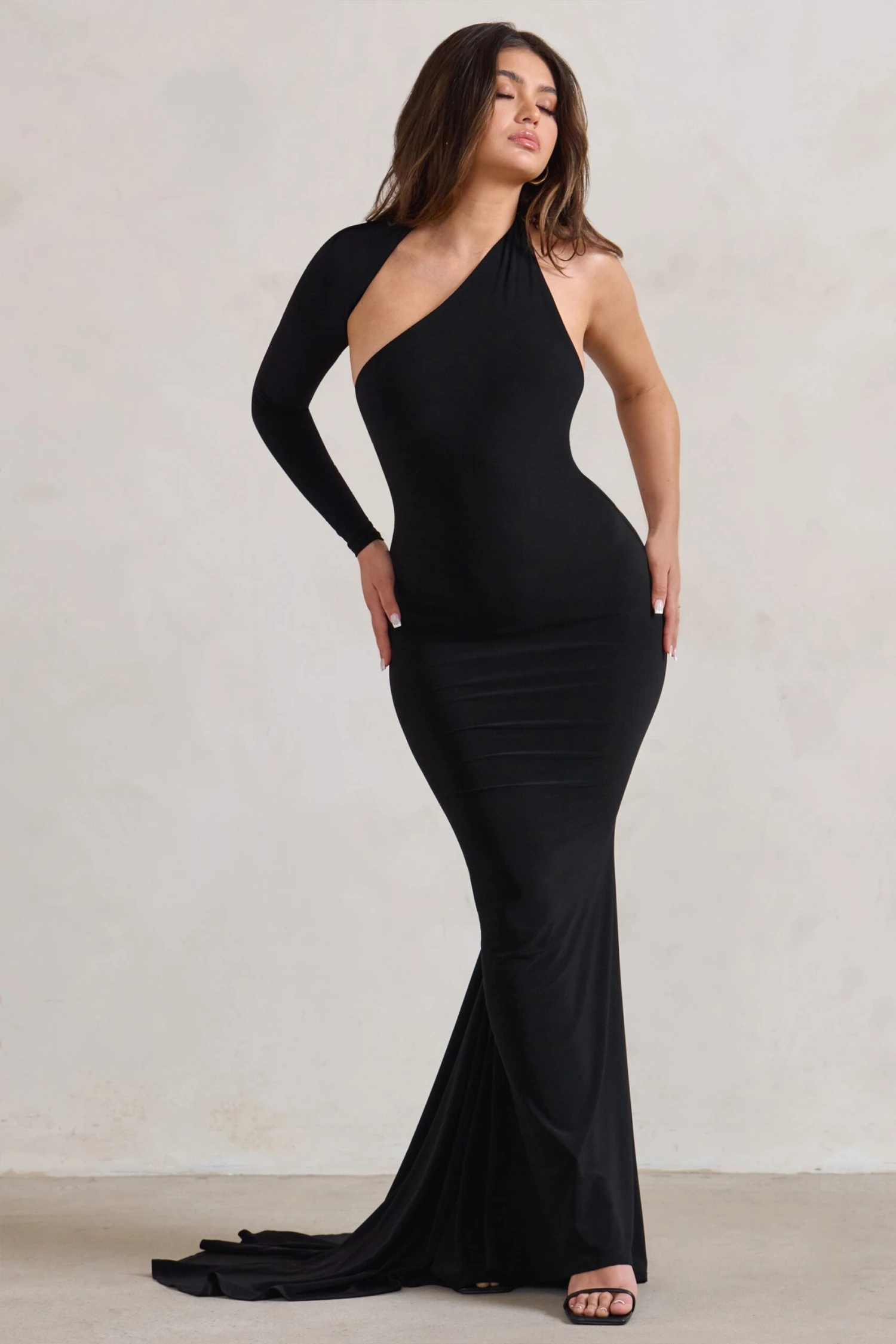 Katarina | Black One Shoulder Fishtail Maxi Dress 3 Katarina | Black One Shoulder Fishtail Maxi Dress