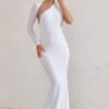 Katarina | White One Shoulder Fishtail Maxi Dress -Sangyong Store WB HR CL129340 KatarinaWhiteOneShoulderFishtailMaxiDress2