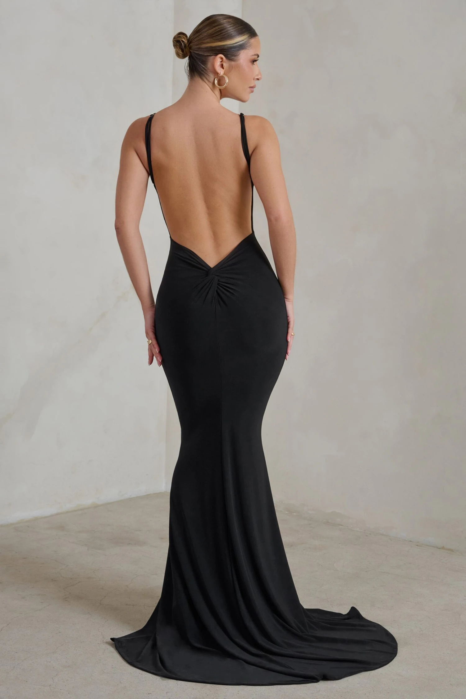 Endless Love | Black Backless Knot Detail Fishtail Maxi Dress 4 Endless Love | Black Backless Knot Detail Fishtail Maxi Dress - Image 2