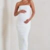 My Lady | Maternity White Strapless Bodycon Ruched Mesh Maxi Dress 1 My Lady | Maternity White Strapless Bodycon Ruched Mesh Maxi Dress -Sangyong Store WB HR CL129396 MyLadyMaternityWhiteStraplessBodyconRuchedMeshMidiDress1