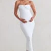 Evita | White Maternity Sweetheart Twist Detail Midi Dress -Sangyong Store WB HR CL129401 EvitaWhiteMaternitySweetheartTwistDetailMaxiDress0