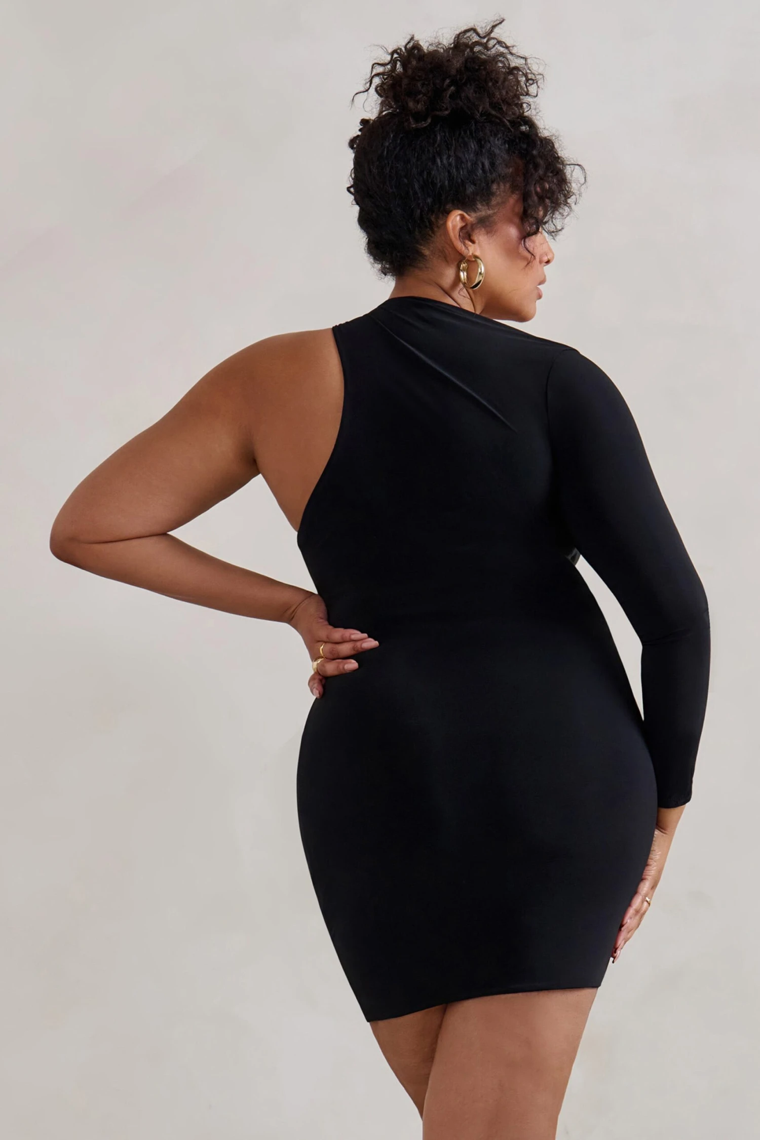 Siren | Black One Shoulder Bodycon Mini Dress 10 Siren | Black One Shoulder Bodycon Mini Dress - Image 8