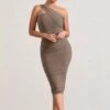 Contour | Mocha One Shoulder Bodycon Midi Dress 2 Contour | Mocha One Shoulder Bodycon Midi Dress -Sangyong Store WB CL126710038 ContourMochaOneShoulderBodyconMidiDress3